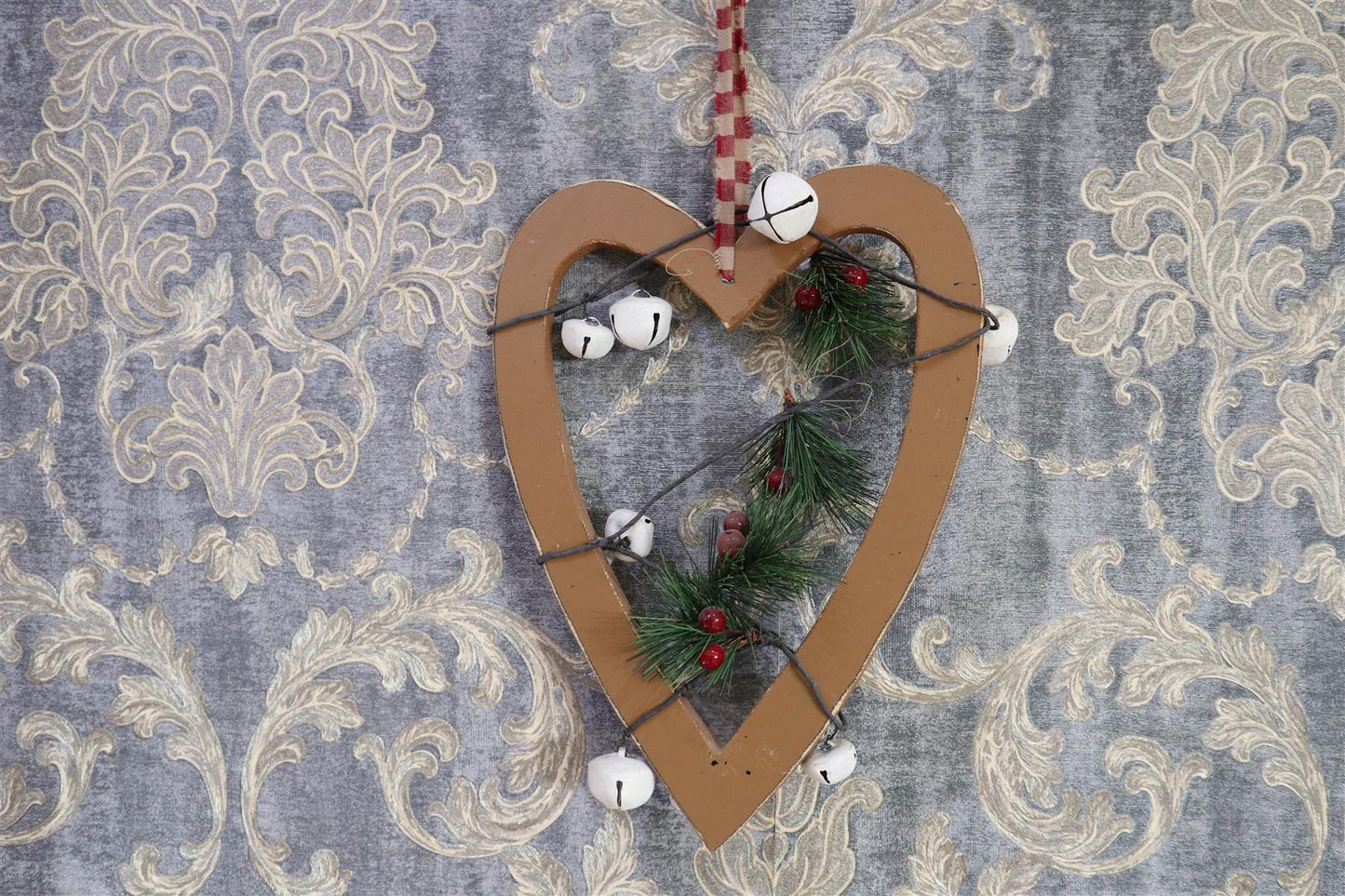 23cm Light Brown Heart Hanging Decorations