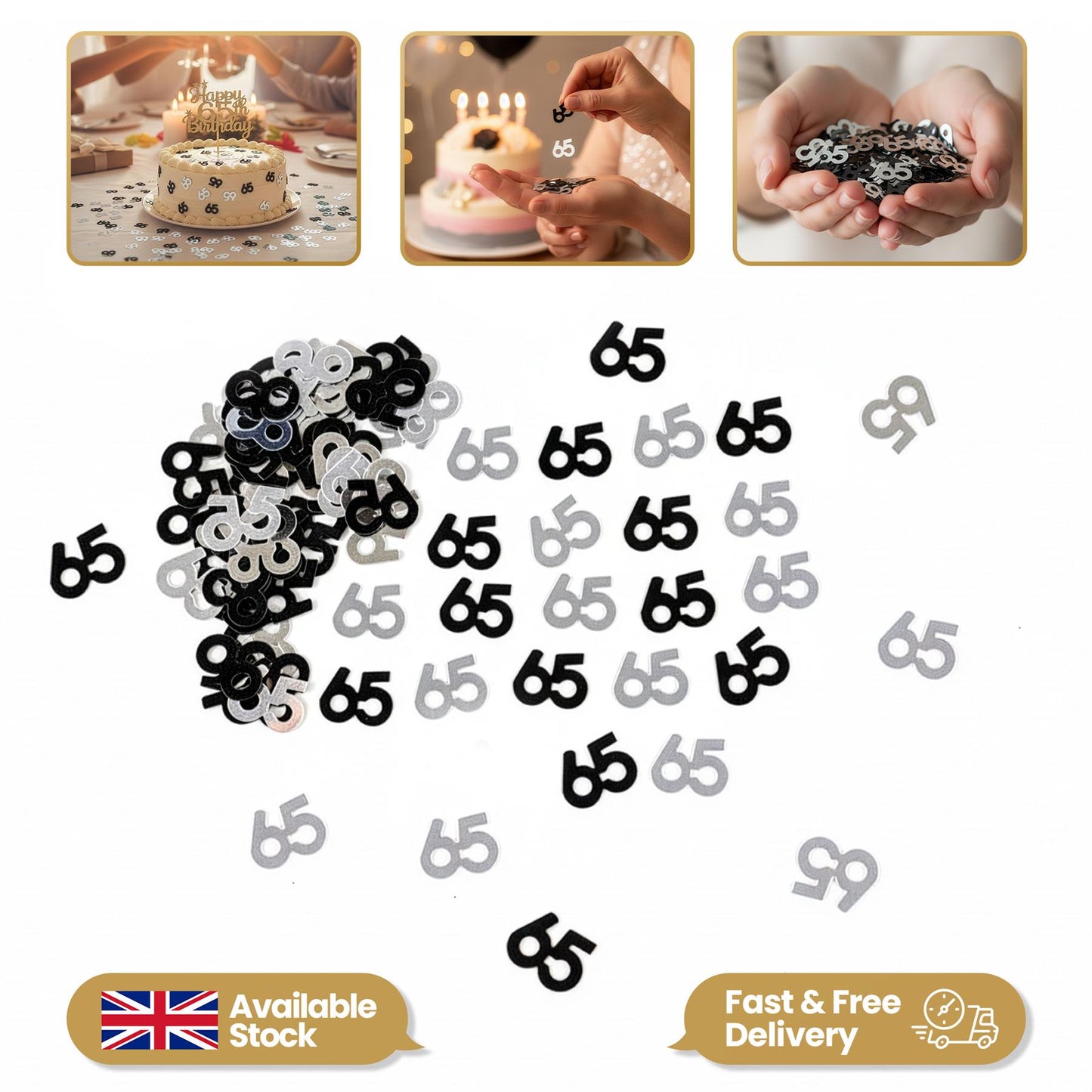 65th Black & Silver Confetti (14g)