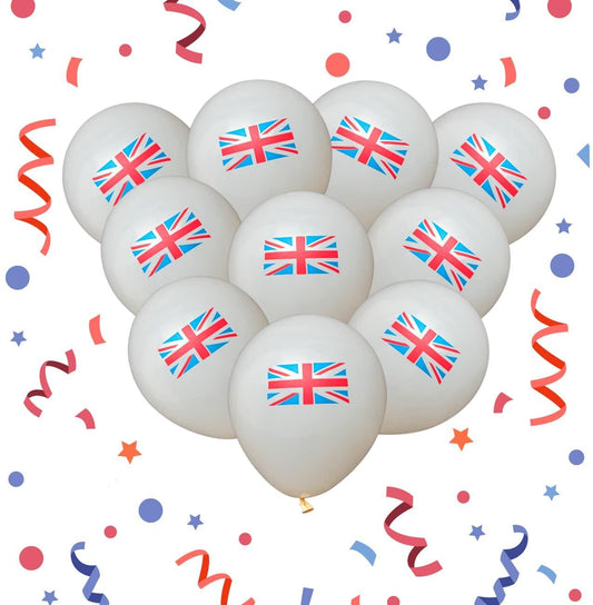 10 Union Jack Flag Balloons