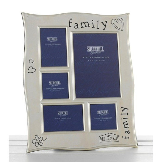 Family 5 Picture Multi Silver Photo Frame