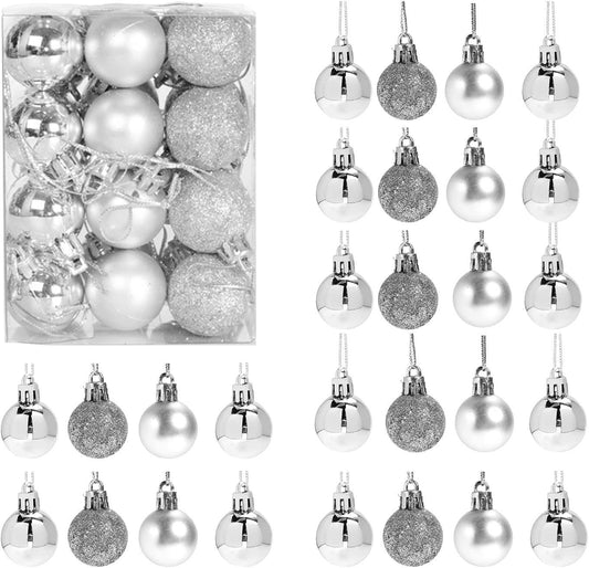 BAUBLES SILVER 3cm - 12pcs Set PVC