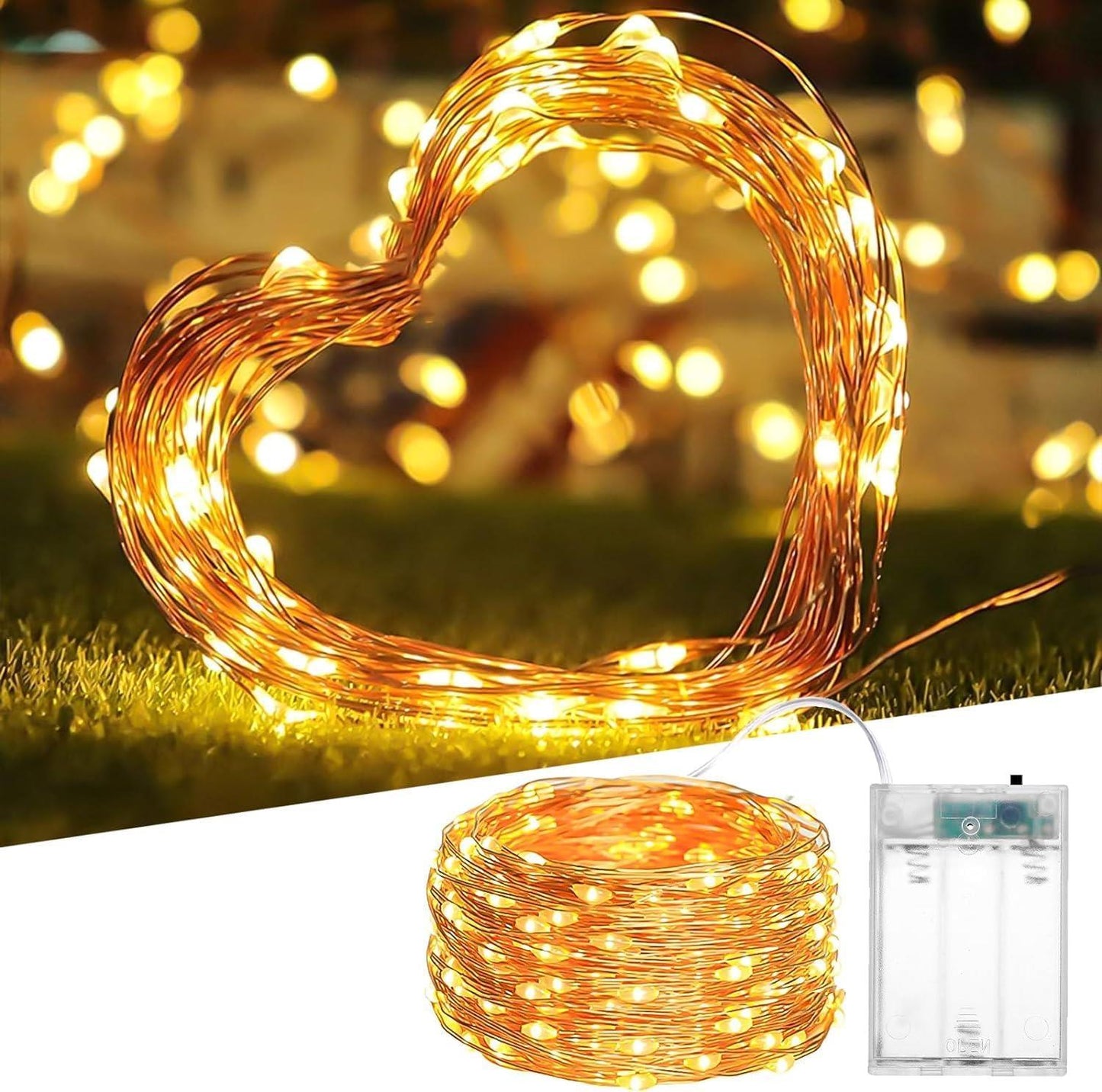 2 x 100 Warm White LED Fairy Lights (10m)