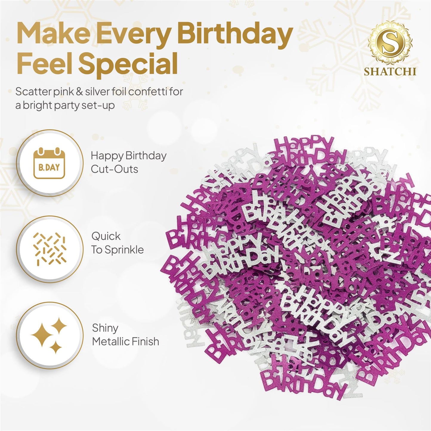 1 PKS Happy Birthday Confetti Pink & Silver 14g