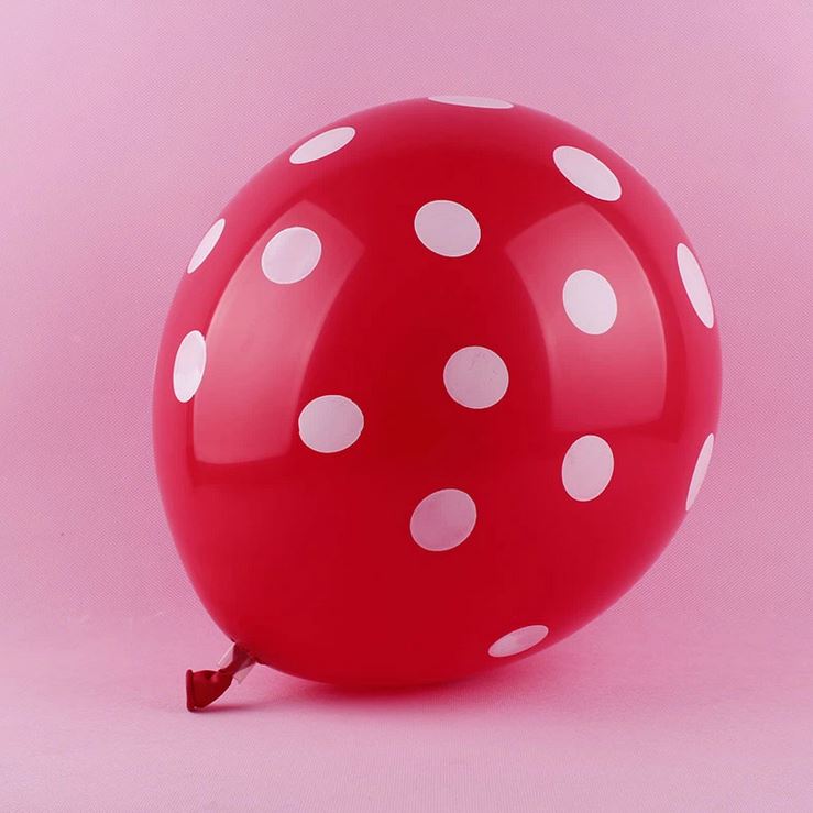 6 Red Polka Dot Balloons (12")