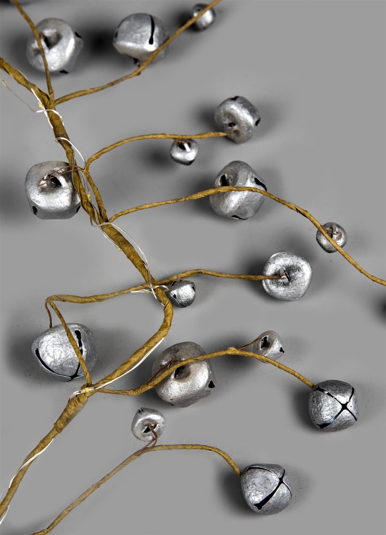 Silver Bells Garland with 20 LEDs, 150cm