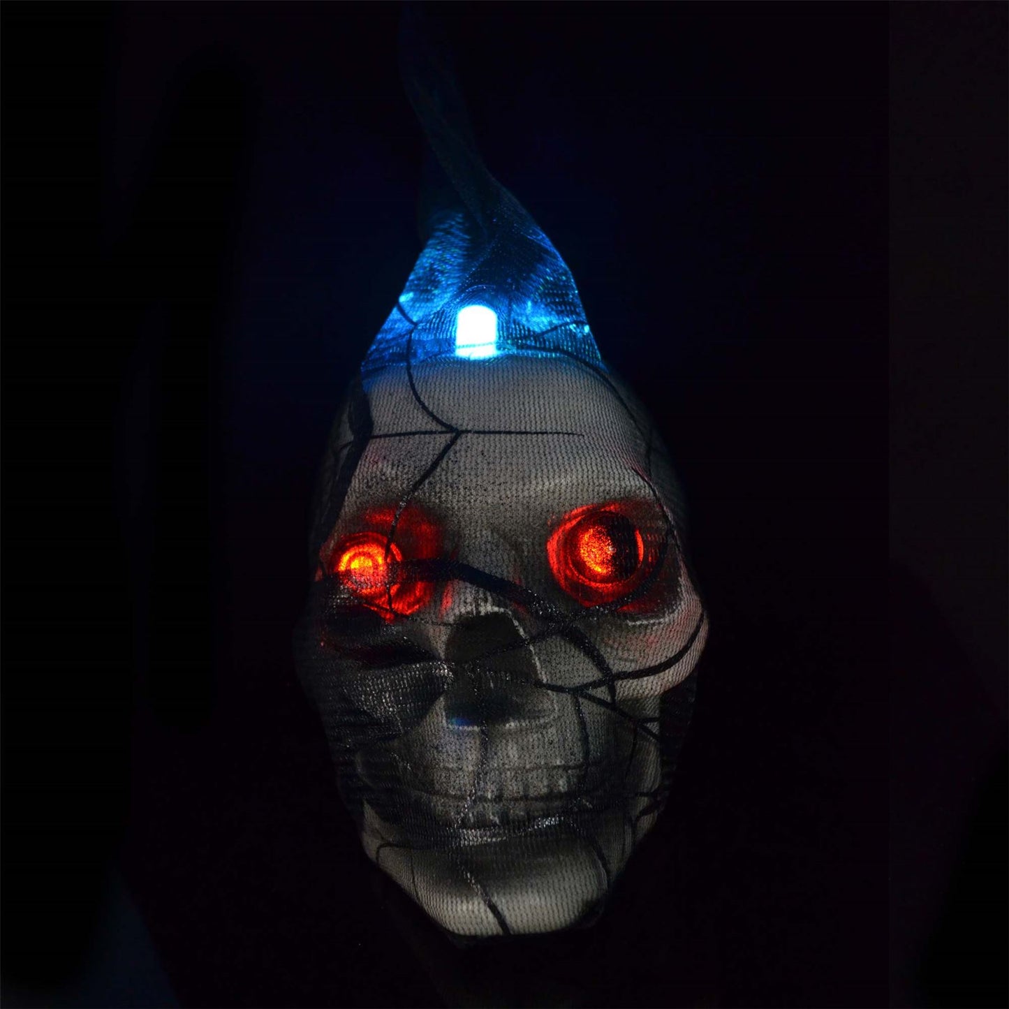 Halloween Spider Web with LED Skull