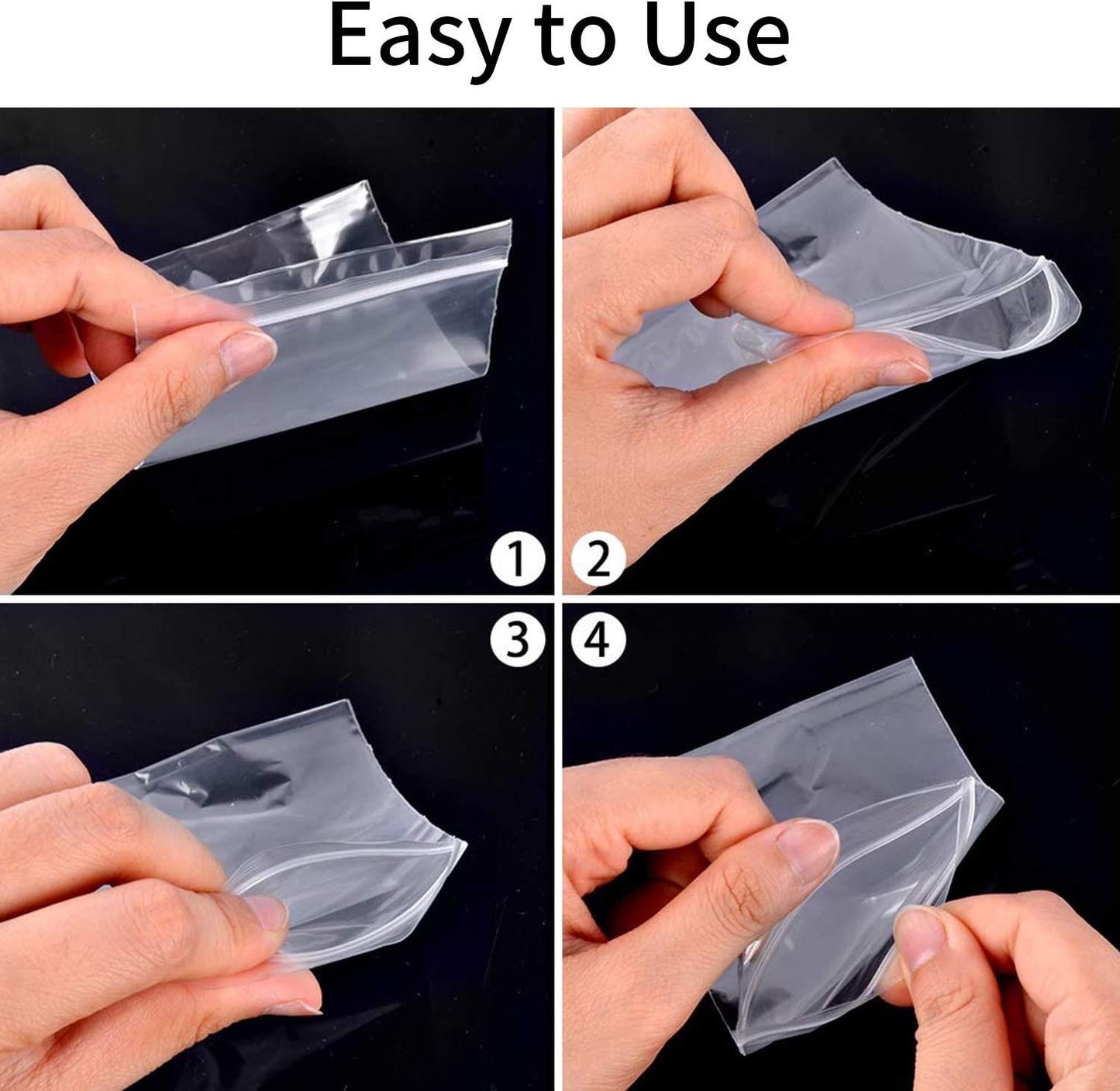 100 Clear Plastic Zip Seal Bags - 5" x 7.5"