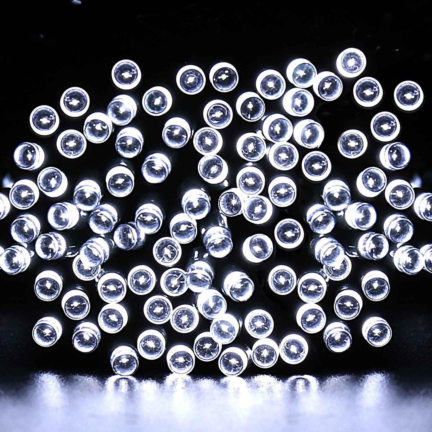 50 LED White Outdoor String Lights - Waterproof with Timer