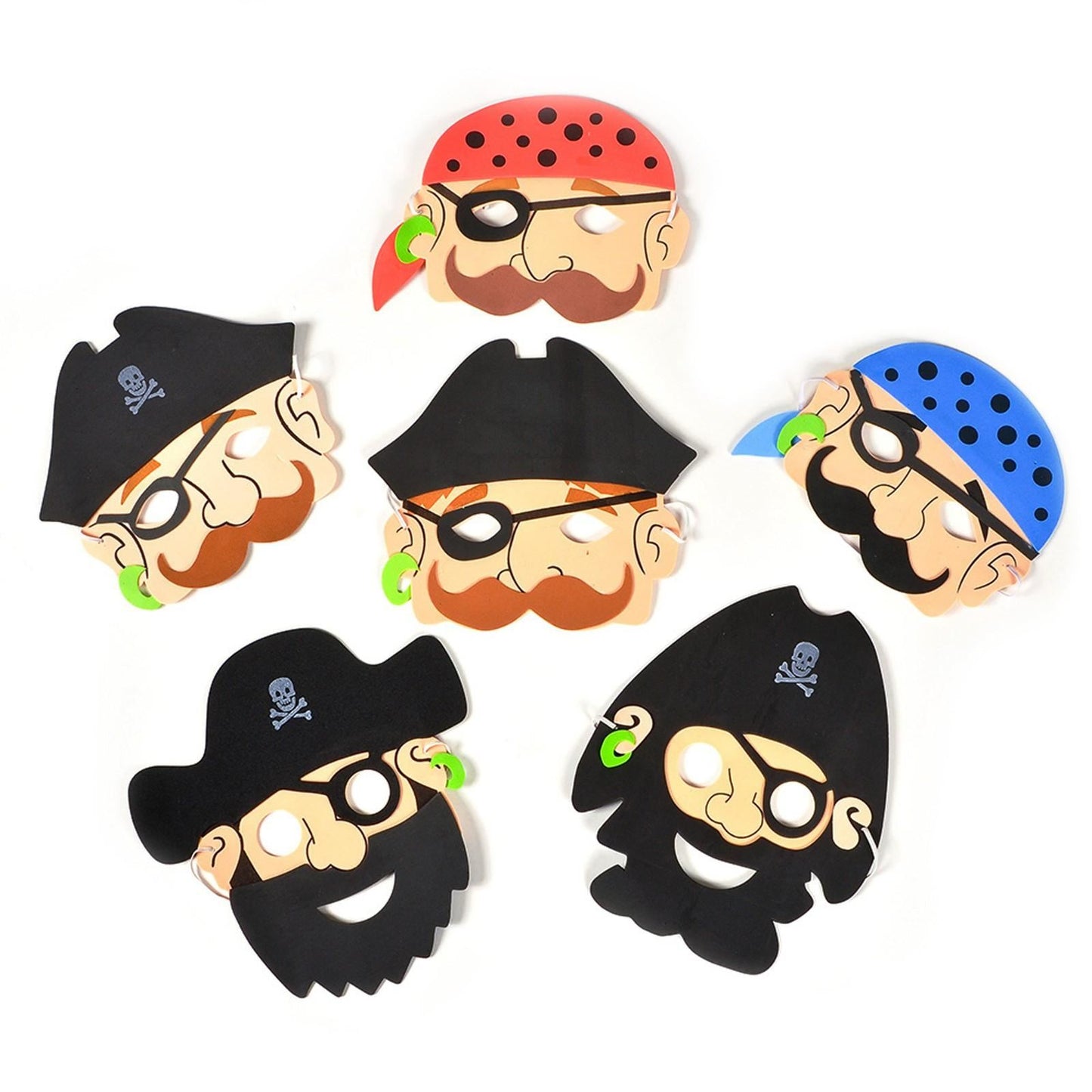 12 Pirate Foam Face Masks