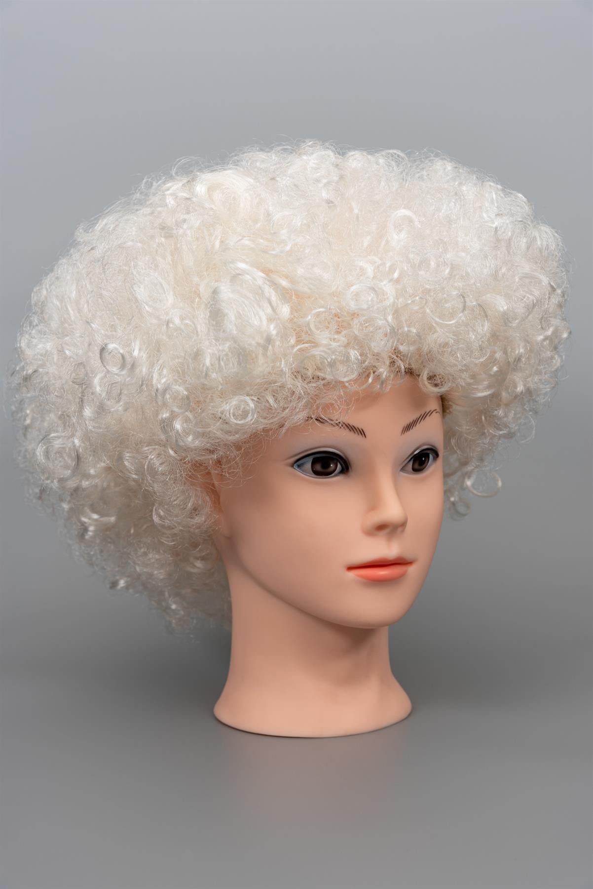 White Afro Curly Wig