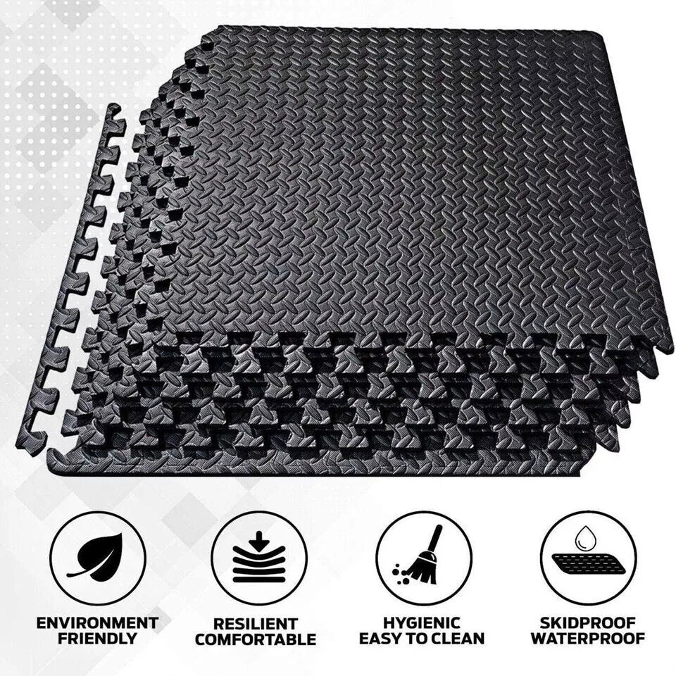 24pcs Black Puzzle Foam Mat (60x60x1.1cm)