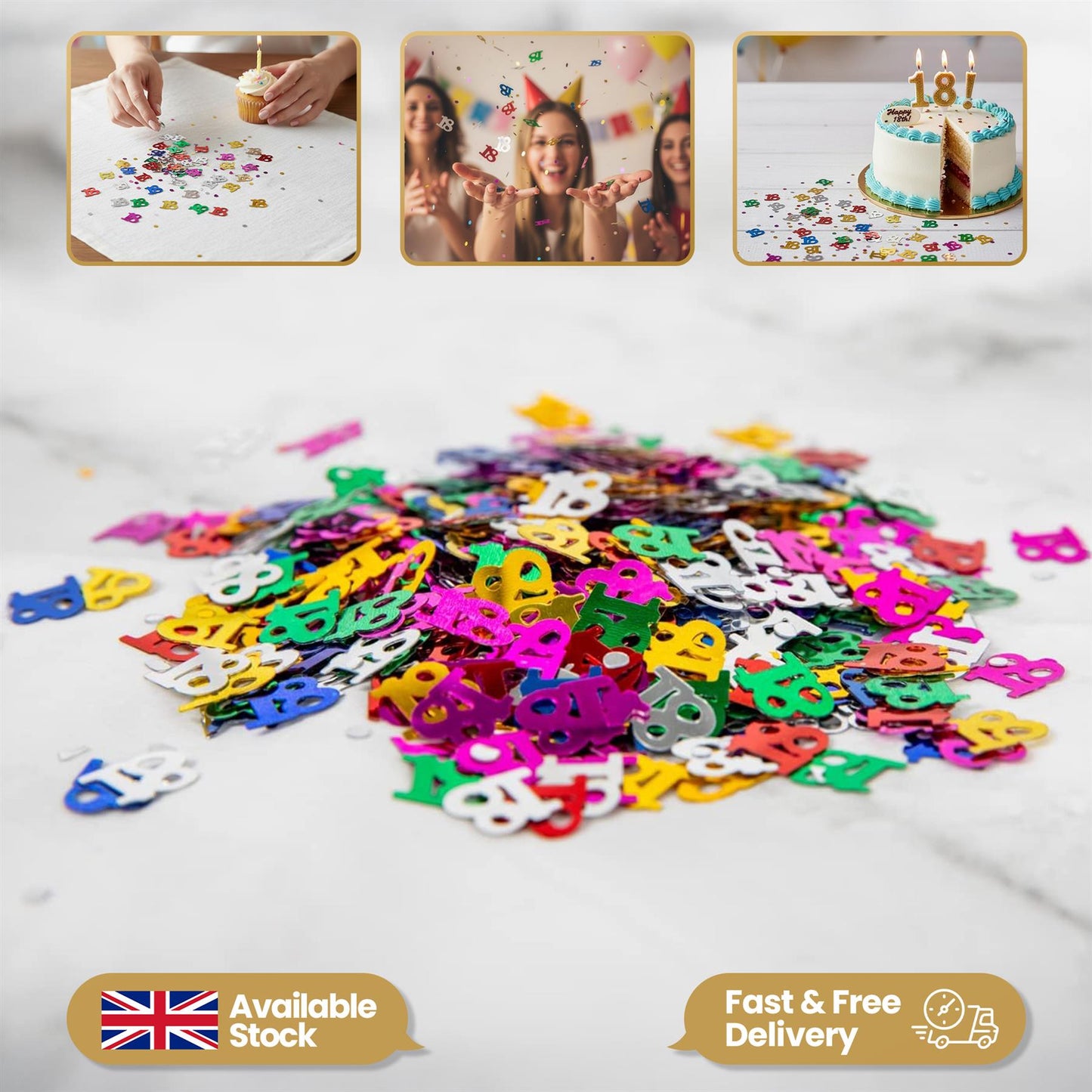 4 Packs of 18th Birthday Confetti Sprinkles