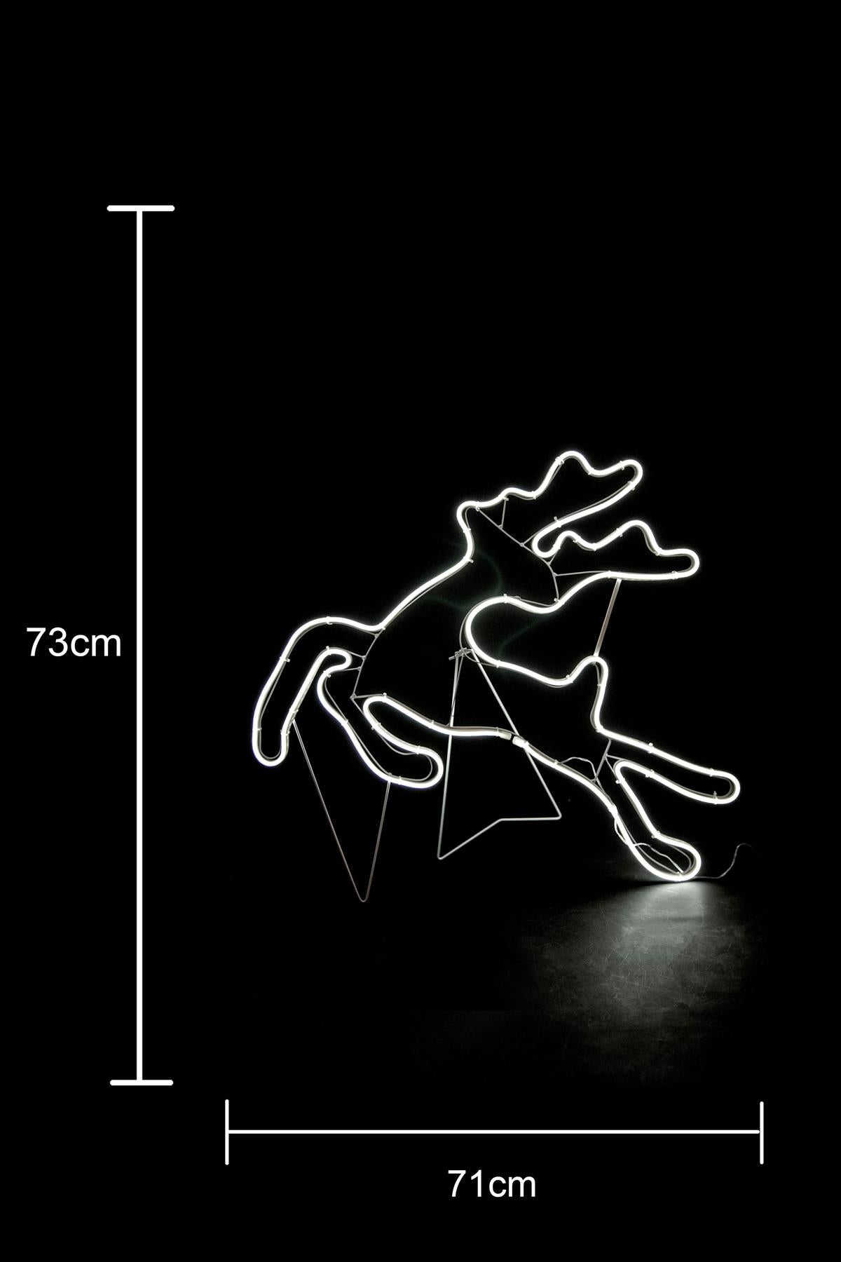 Jumping Reindeer Rope Light Silhouette - 69x58cm