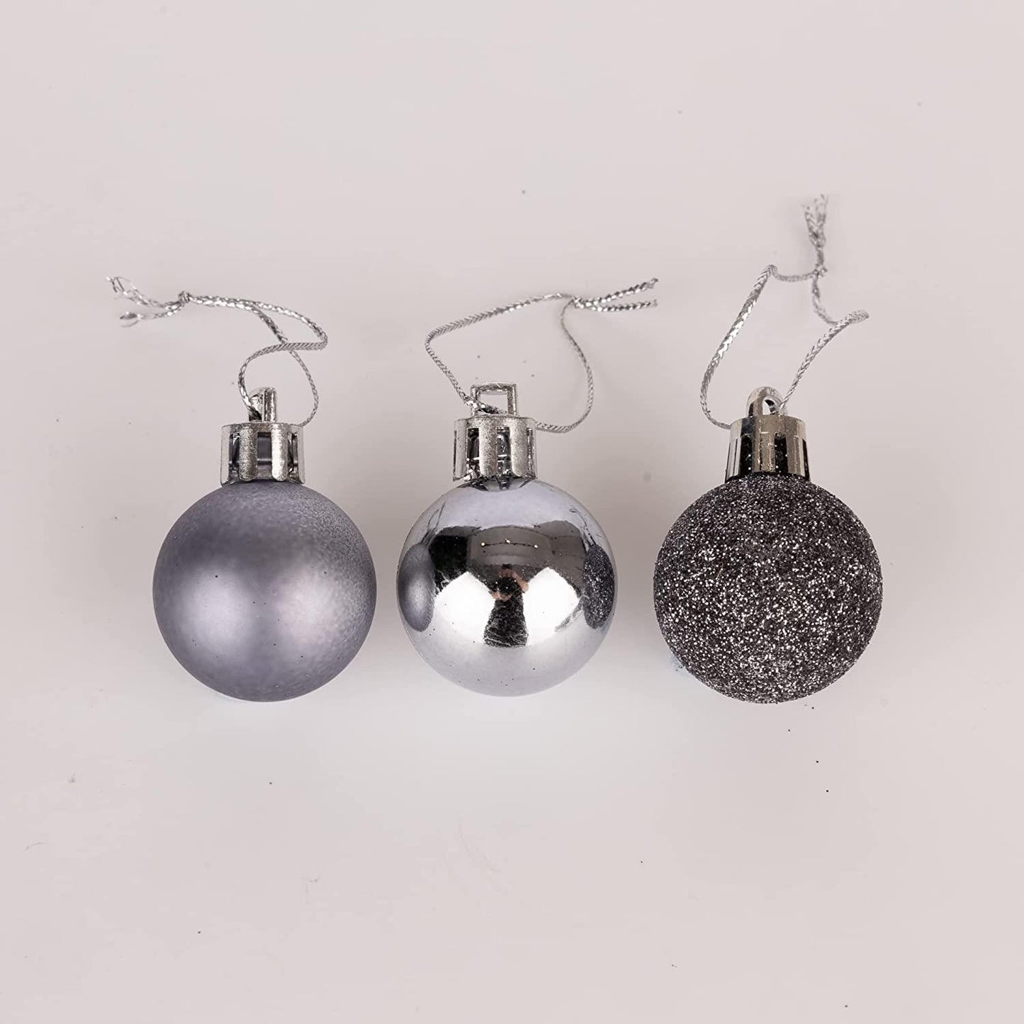 Set of 12 Dark Grey 3cm Baubles (PVC)