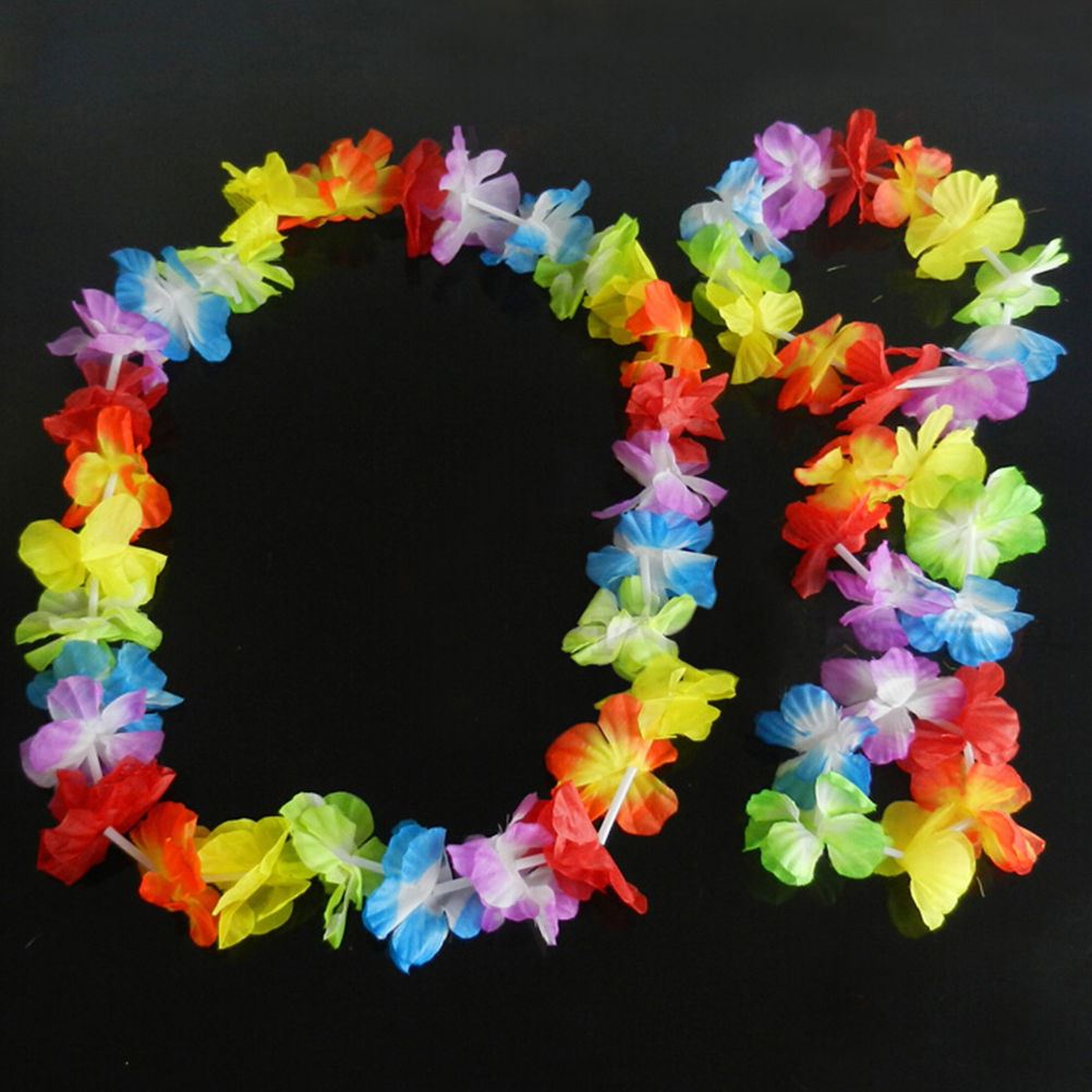 4 pcs Hawaiian Flower Lei Necklace