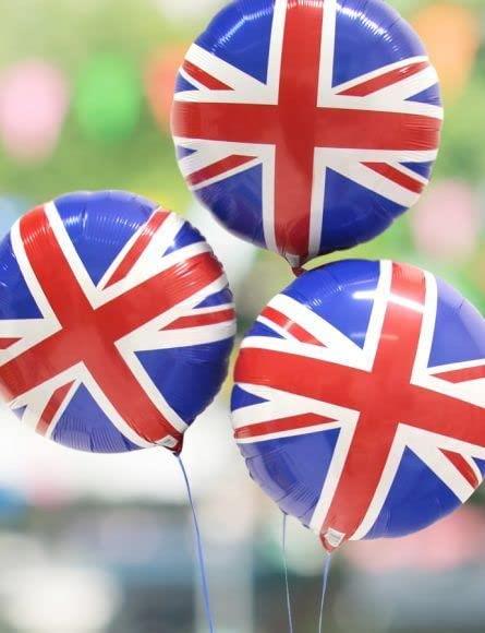 20x 18-Inch Union Jack Foil Balloons