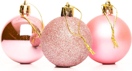 Baubles Pale Pink 10cm - 6Pcs Set PVC