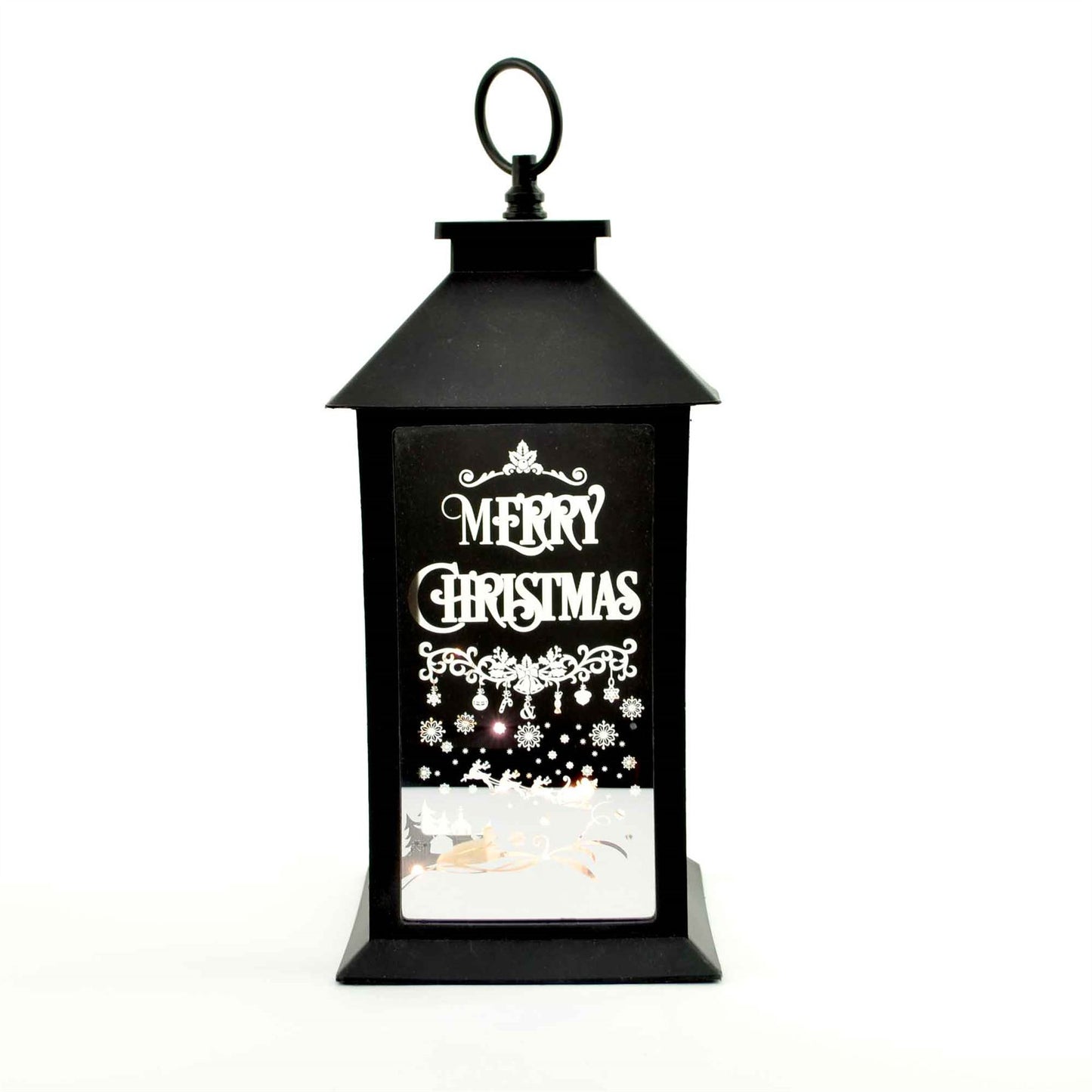 Christmas LED Lantern with Black Frame