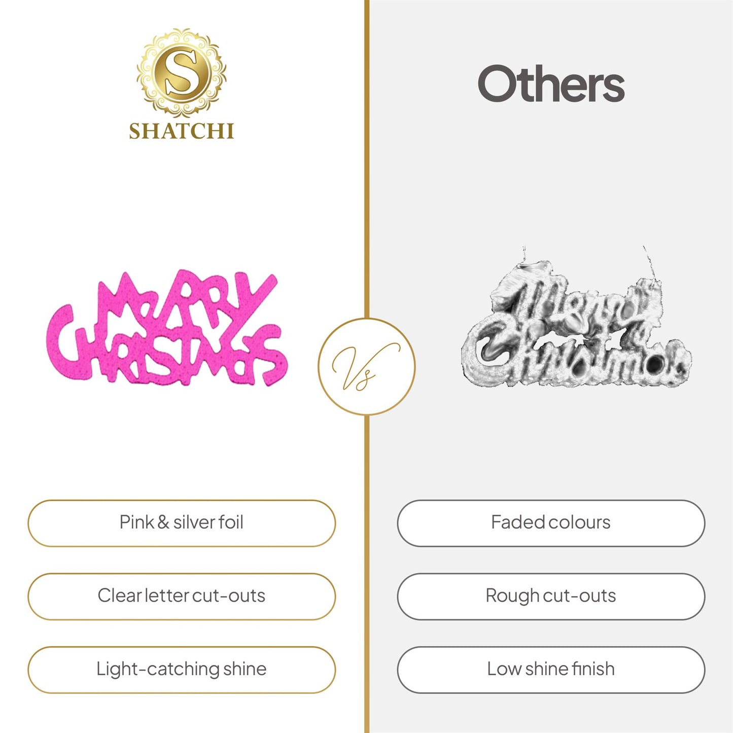 Xmas Merry Christmas Metallic Confetti - Table Party Sprinkles