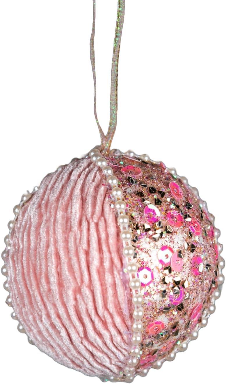 7cm Bauble Baby Pink - 3Pcs