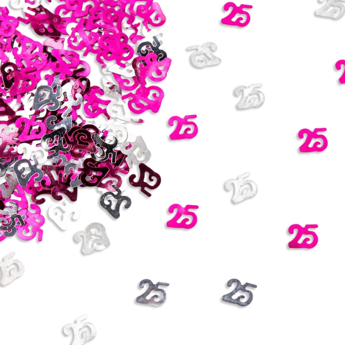 25th Birthday Confetti in Pink & Silver, 14g, 1 Pack