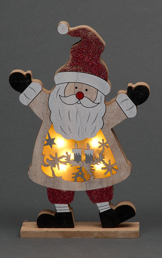 3 LED Wooden Christmas Ornaments