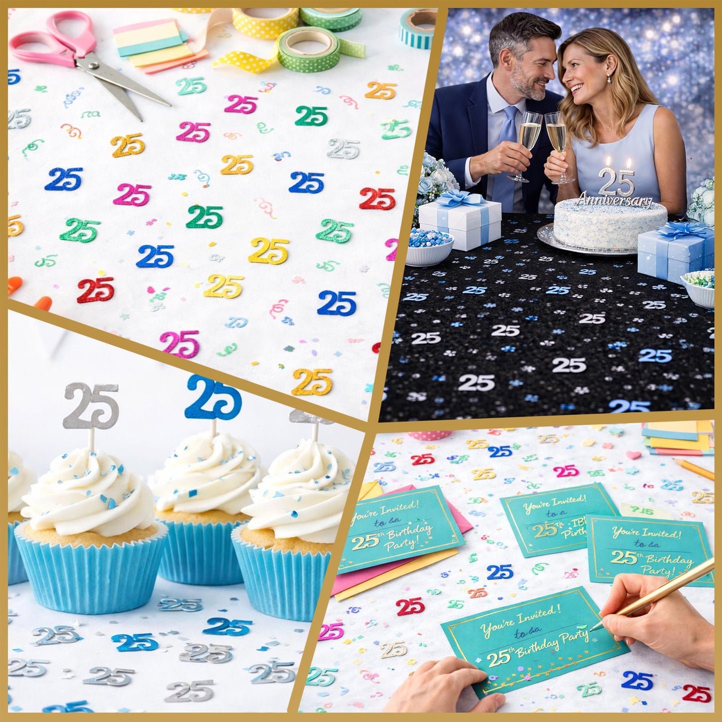 25th Birthday Confetti - Multicolour, 14g, 2 Pack
