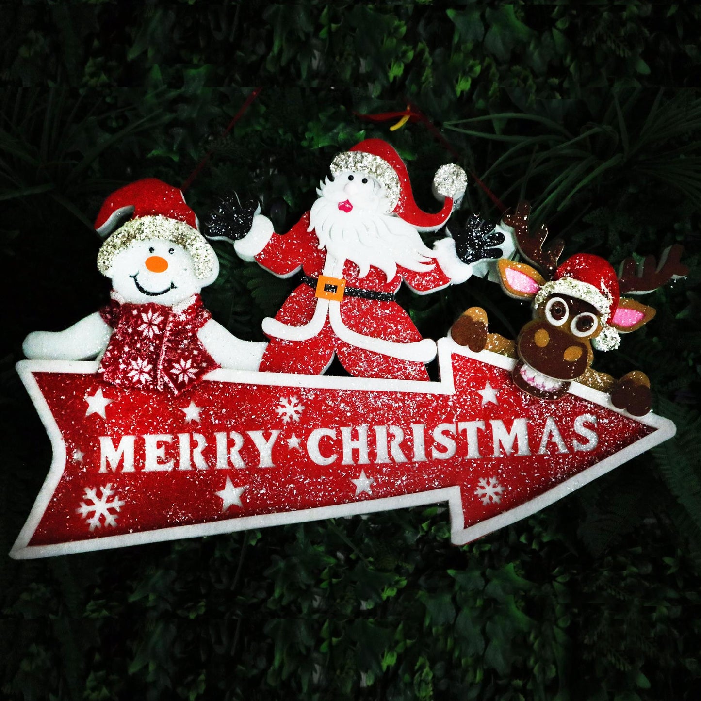 LED Hanging Santa and Snowman Foam