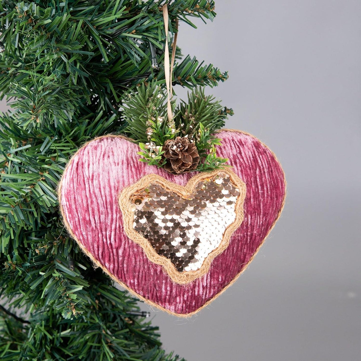 3 Pink Heart Decorations (16.5cm)