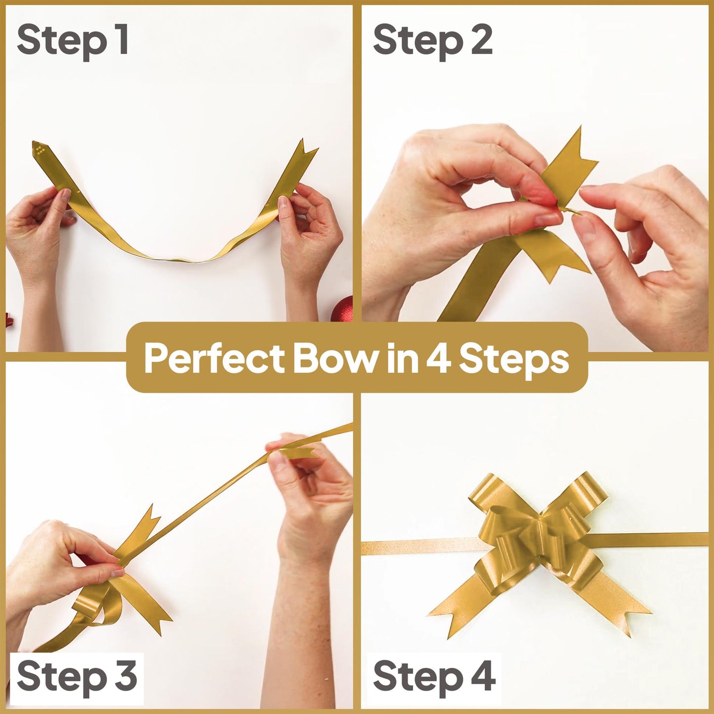 Shatchi 40pcs Gold 50mm/5cm Pull Bows Gift Wrap & Hampers