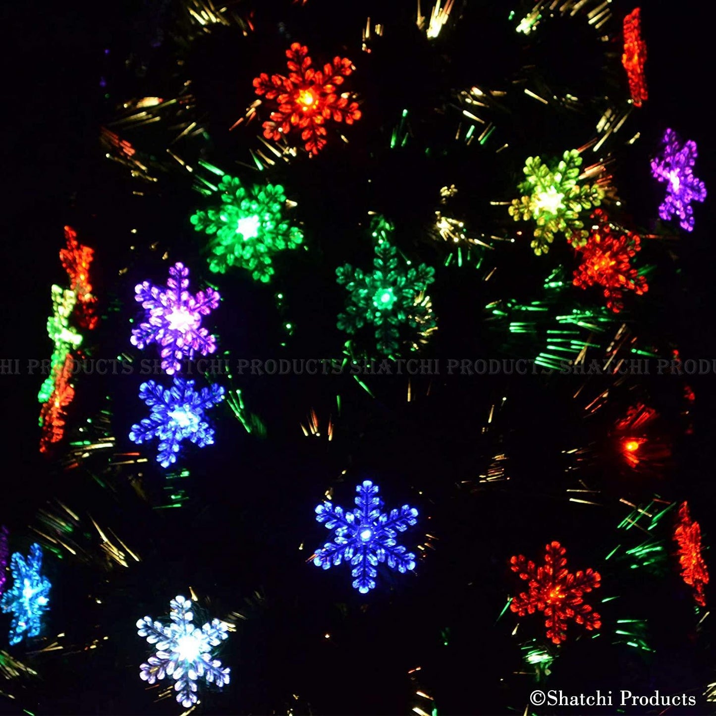 5ft Snowflake LED Fibre Optic Christmas Tree