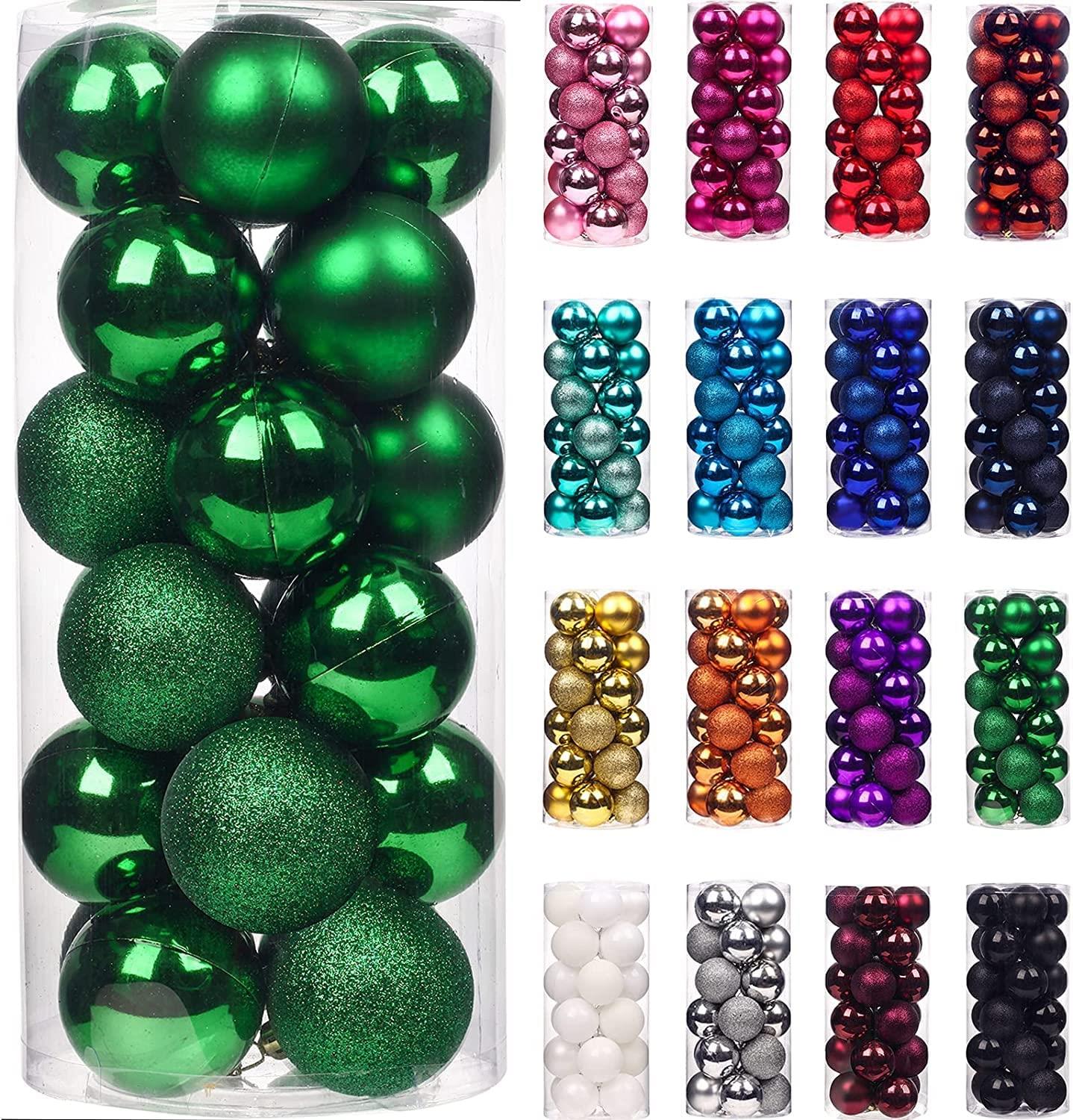 12 Dark Green Baubles (3cm)