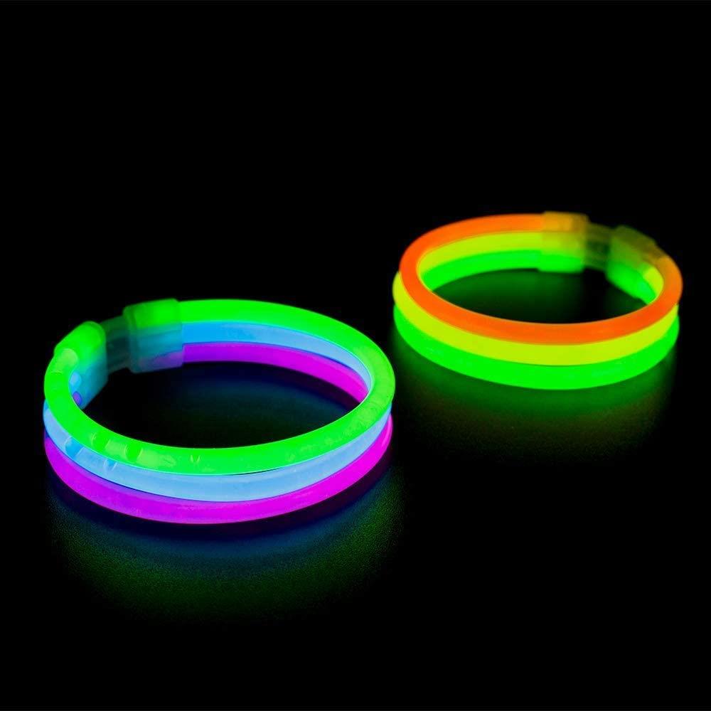 8Inches Glow in the Dark Glowsticks Bracelets 100 Pack