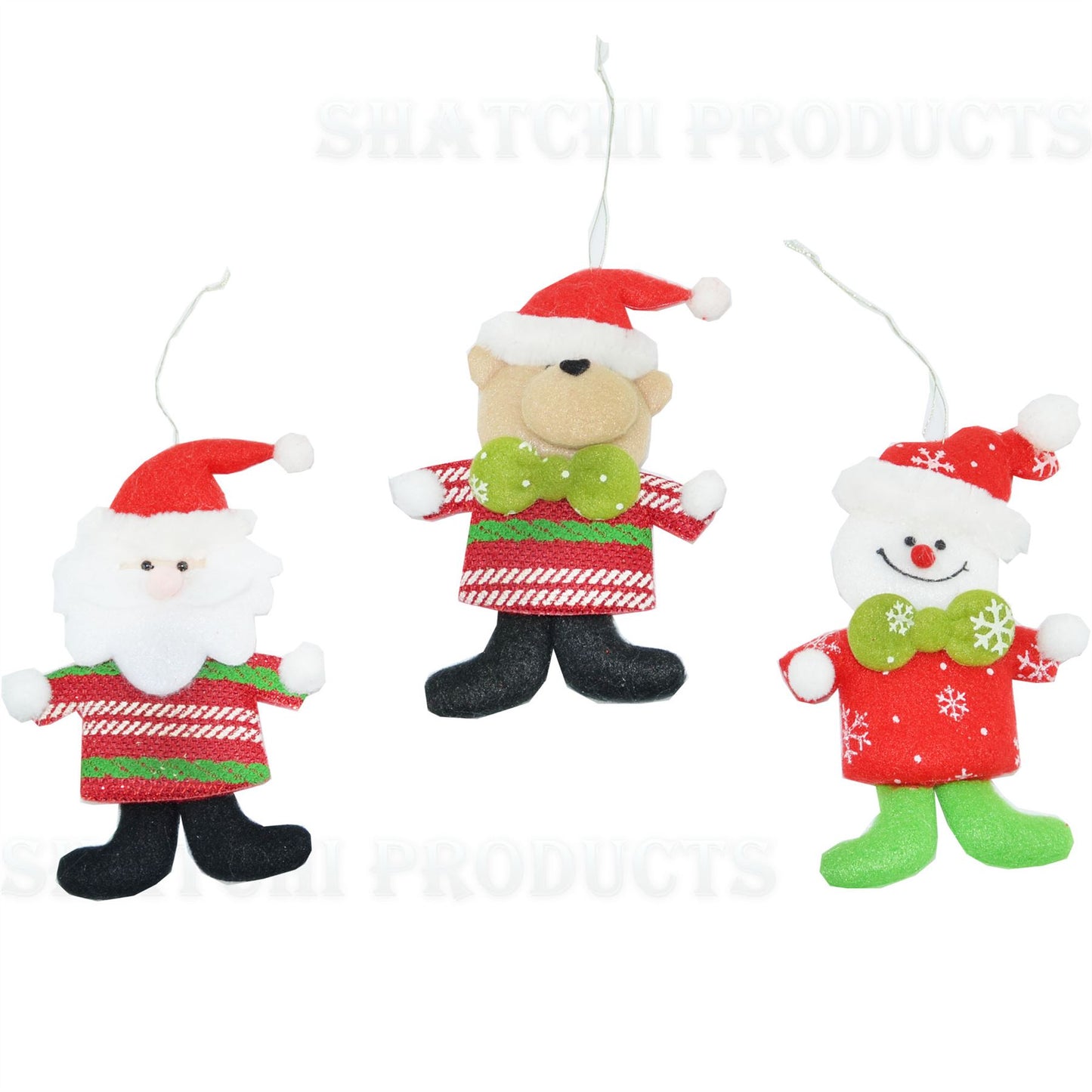 3 Novelty Xmas Hanging Decoration