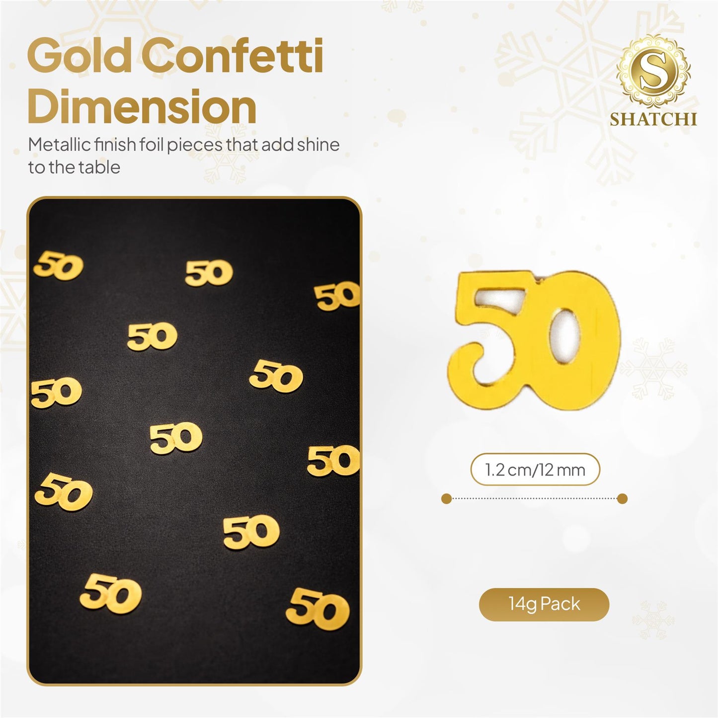 1 Pack 14g 50th Gold Anniversary Birthday Confetti