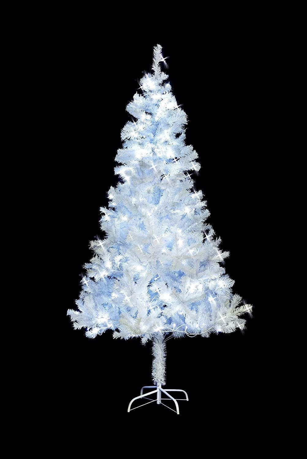 6ft Pre-Lit Alaskan Pine Christmas Tree - White LEDs