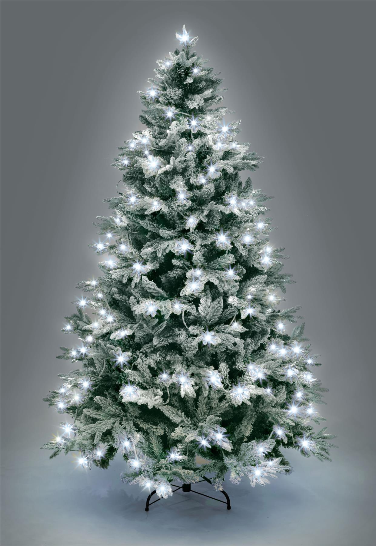 10Ft Pre-Lit Lapland Snow Covered Christmas Tree White LEDs