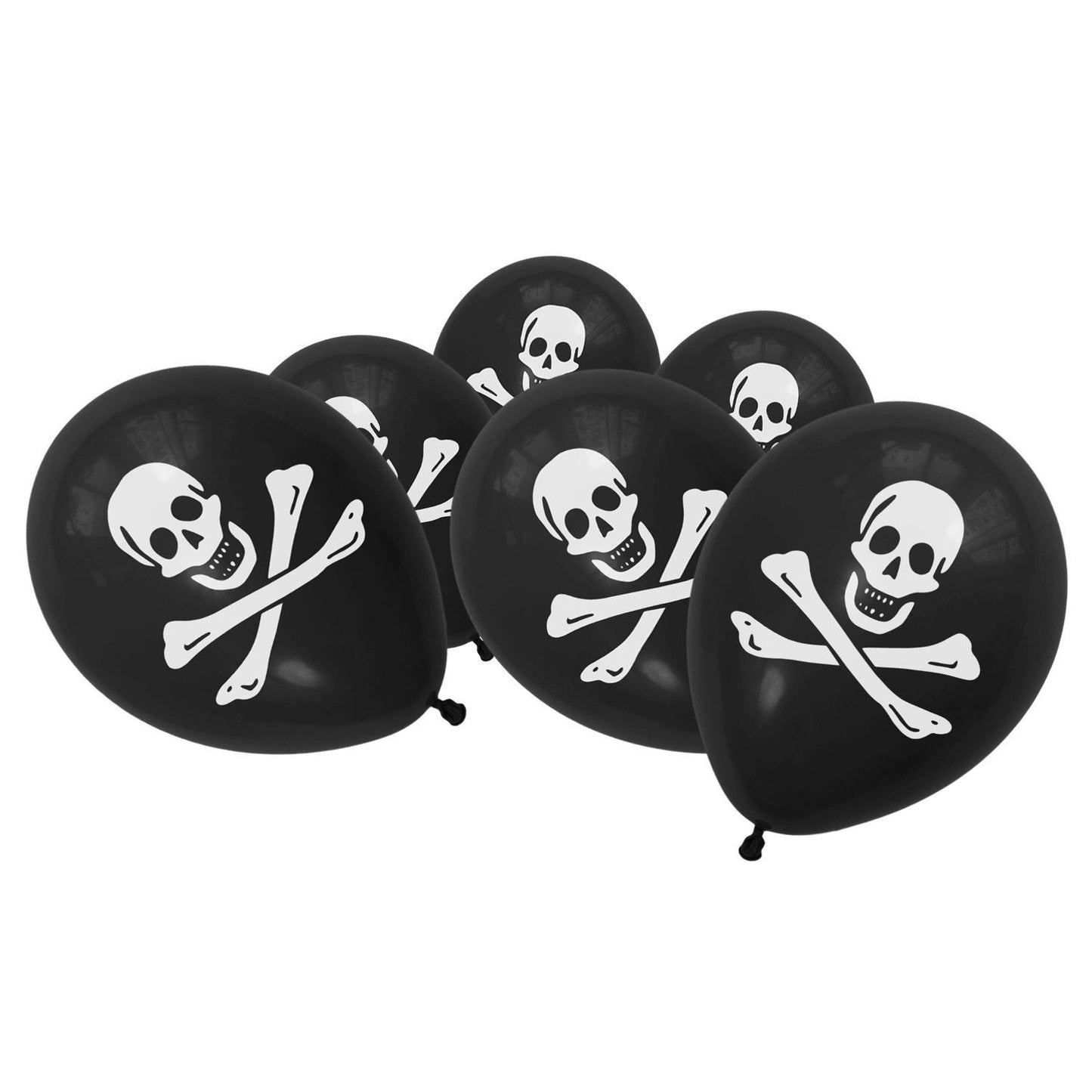 15x 11" Black Pirate Latex Balloons