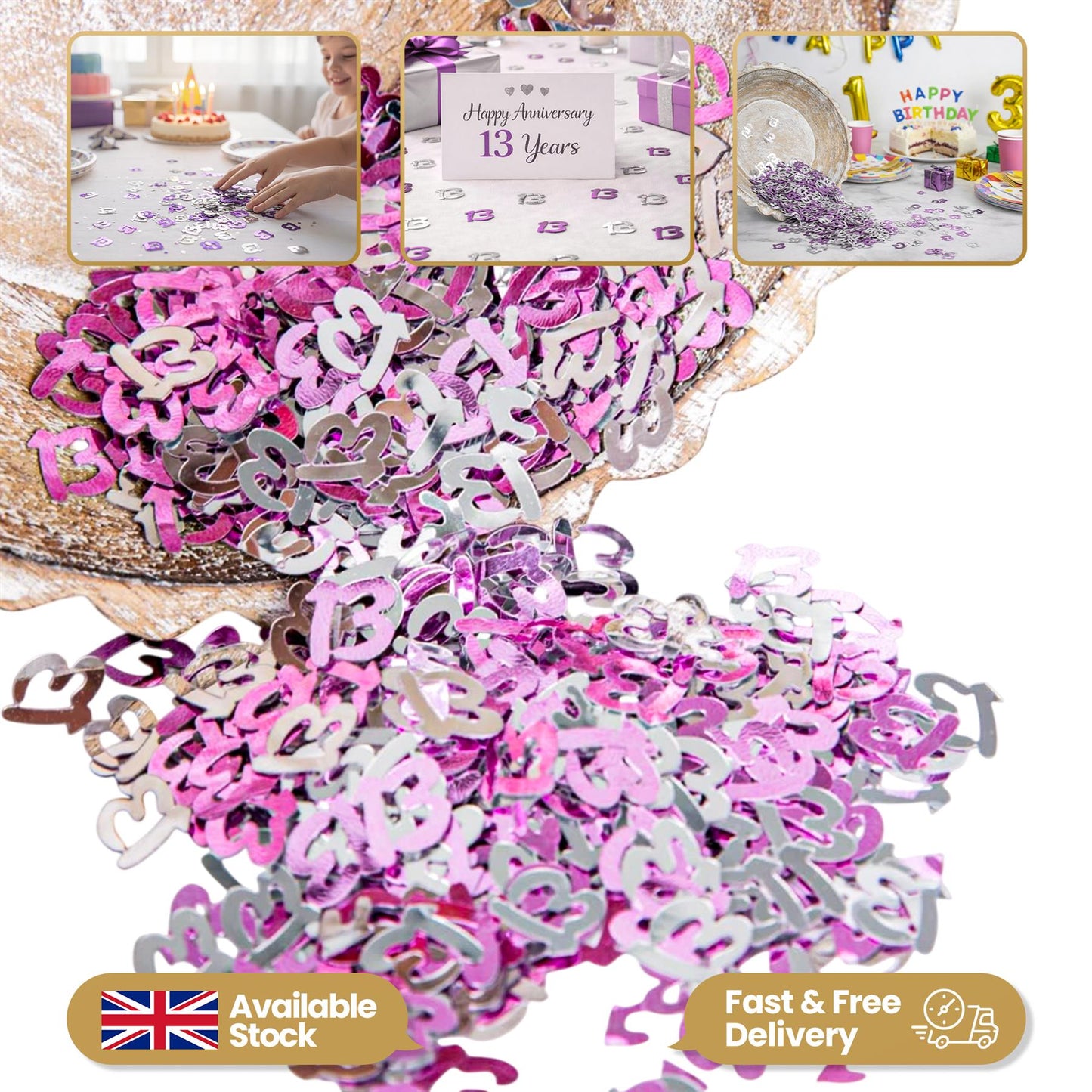 4 packs 13th Pink Confetti