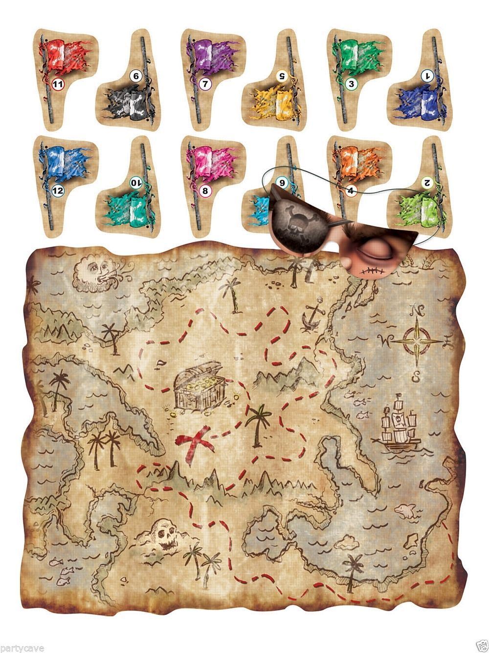 Pirate Treasure Map Party Game