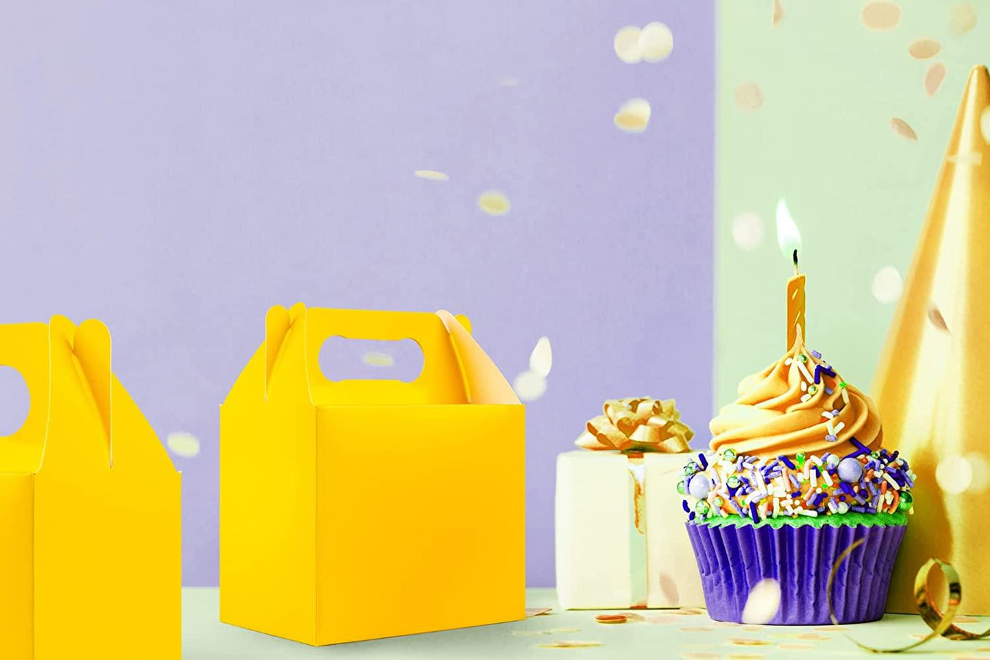 10 x Yellow Party Cake Boxes