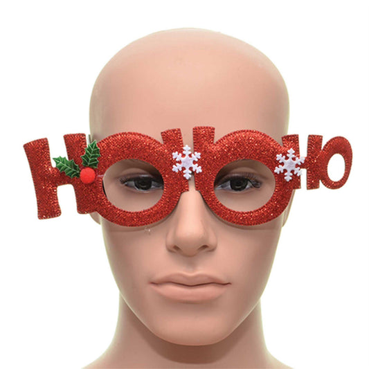 Red Ho Ho Ho Christmas Glasses - Fancy Xmas Party Specs