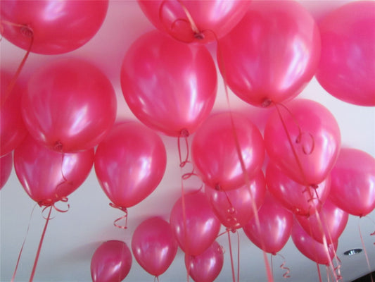 50 pcs 12" Metallic Fuchsia Pink Balloons
