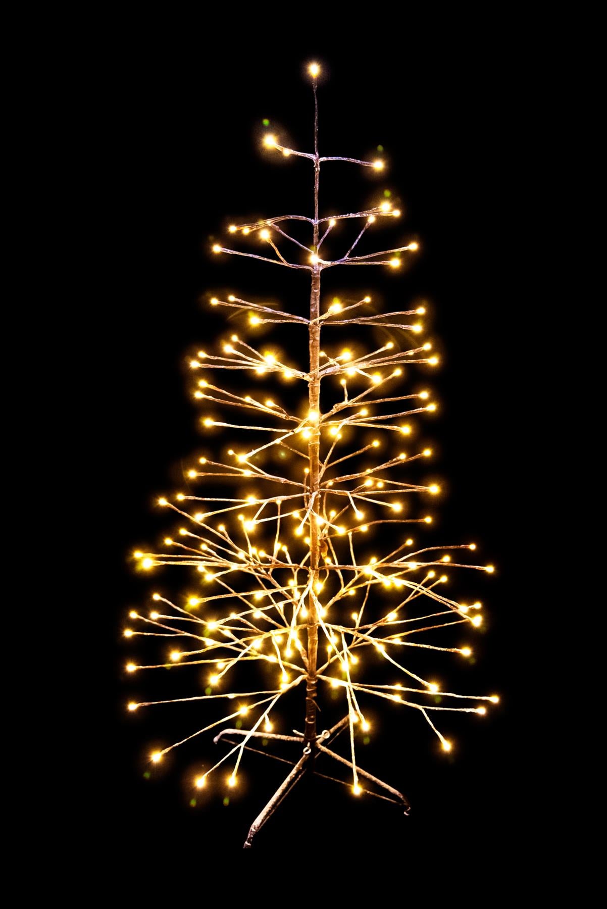 5ft Pre-Lit LED Light Brown Snow Christmas Twig Tree - 150cm