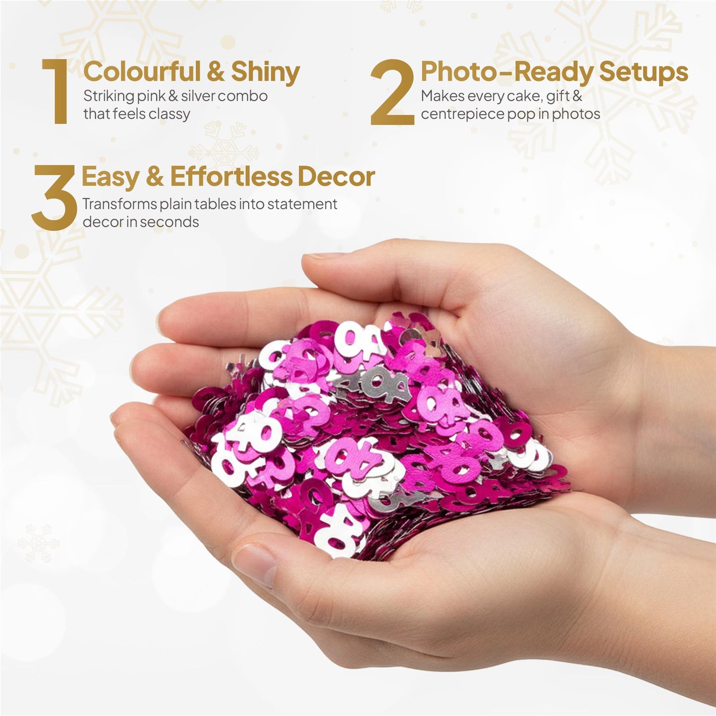 Shatchi 14g 40th Happy Birthday Pink & Silver Confetti
