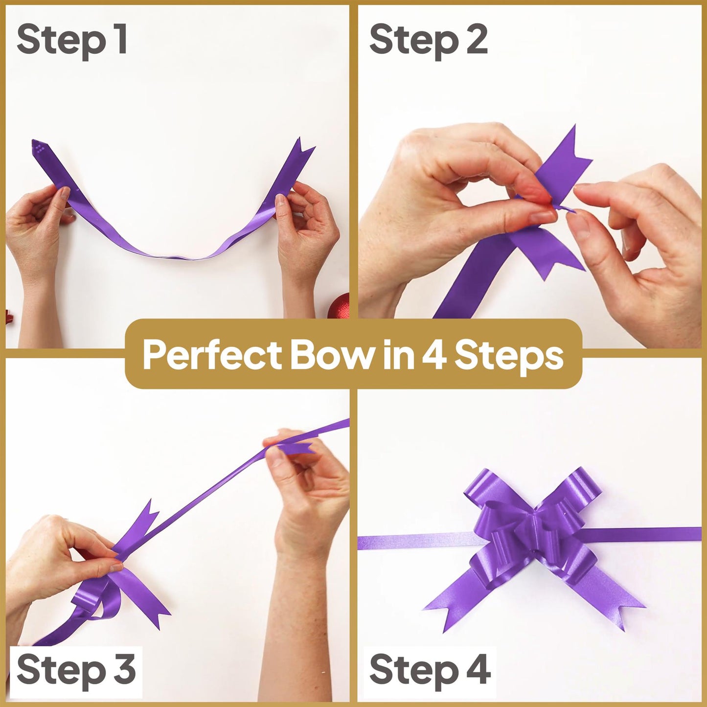 Shatchi 20pcs Purple 30mm/3cm Pull Bows Gift Wrap & Hampers