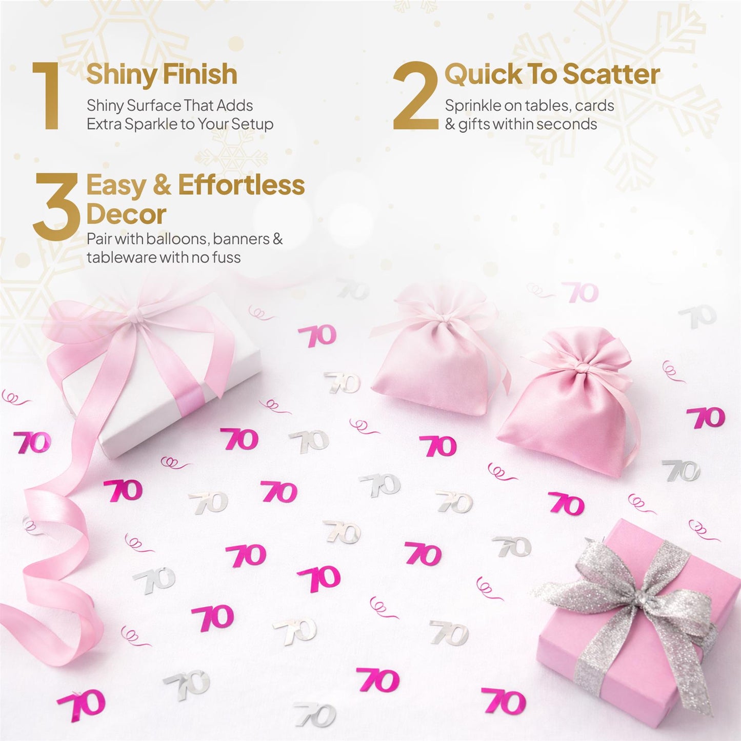 14g 70th Pink Happy Birthday Confetti