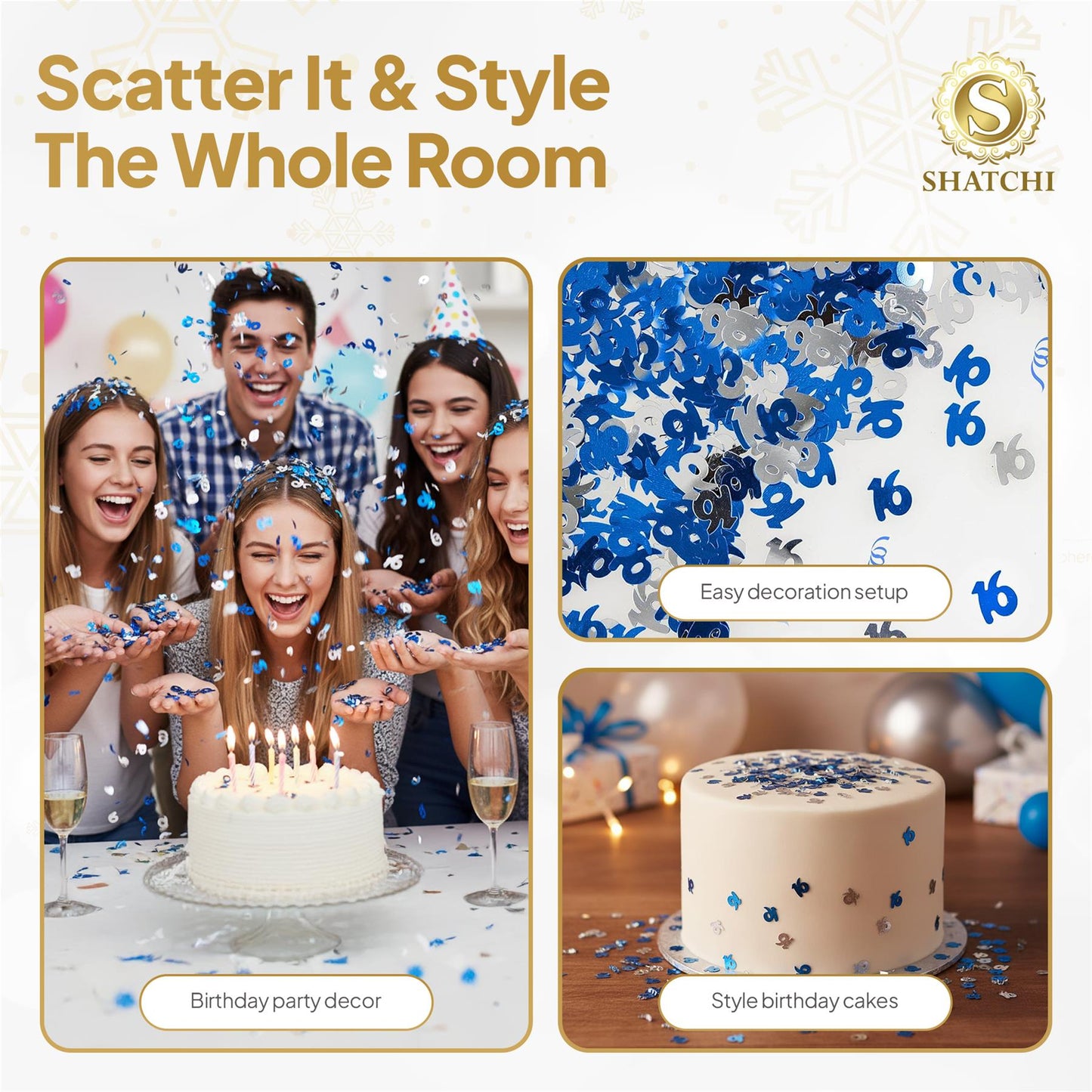 4 x 14g Blue Age 16th Birthday Confetti