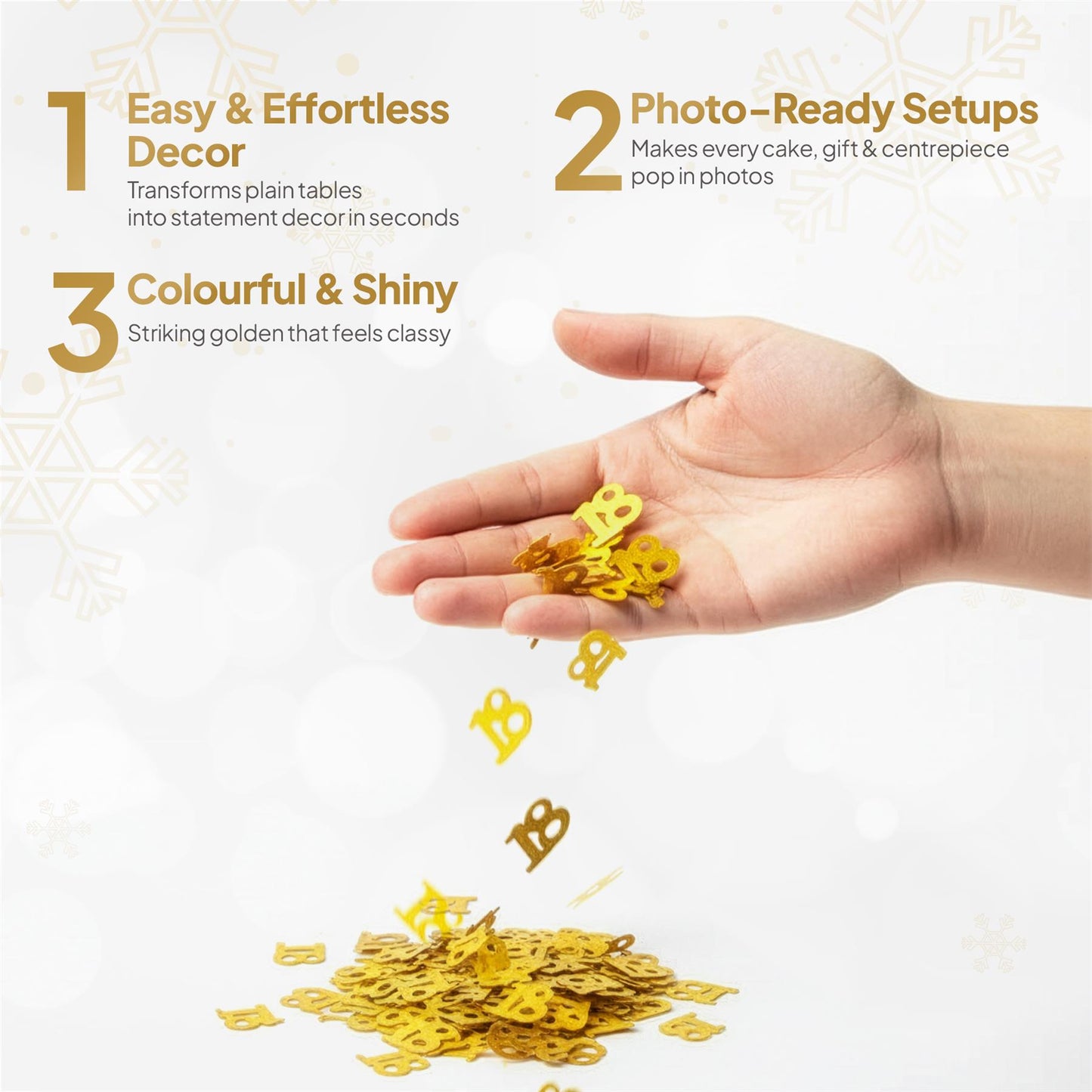 14g 18th Gold Happy Birthday Confetti 2pk