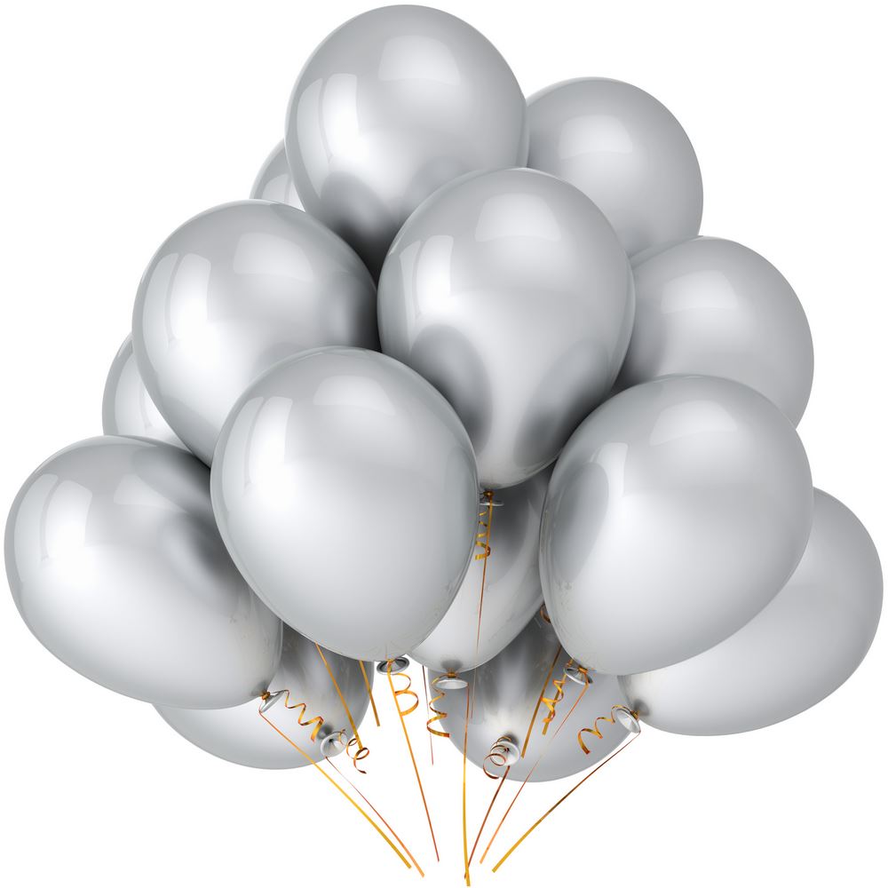 10x 12" Plain Silver Balloons